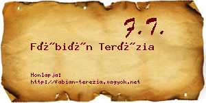 Fábián Terézia névjegykártya