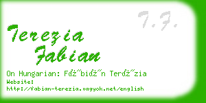 terezia fabian business card